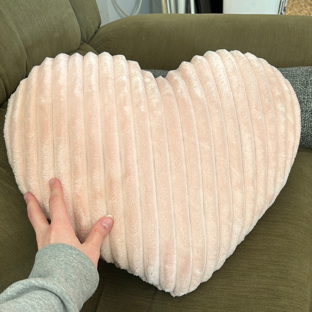 Heart-Shaped Blush Pink Plush Pillow